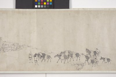 《百驴驮粮》，手卷，约1700年（纸本水墨） 作者 叶寅