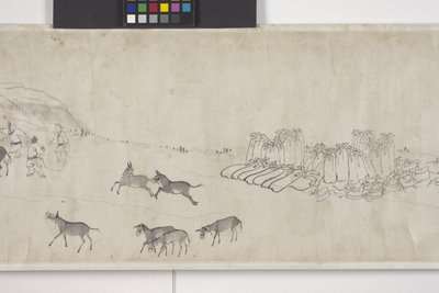 运粮的一百头驴》，手卷，约 1700 年（纸上墨迹） 作者 叶寅