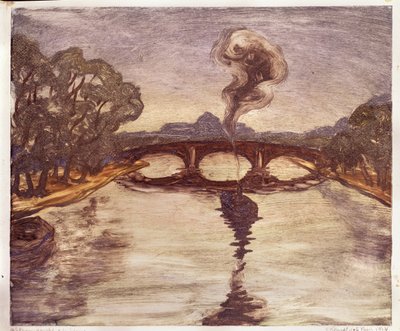 塞纳河上的船，1914年 作者 叶利萨维塔·谢尔盖耶夫娜·克鲁格里科娃