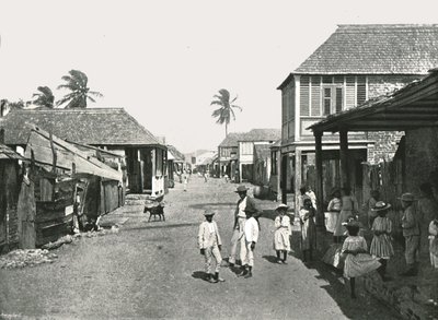 1895年，牙买加皇家港口的Steet场景。 作者 约克和儿子
