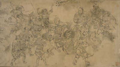 水资源部长，14世纪末至14世纪初的随从（纸上墨水） 作者 元代中文学校