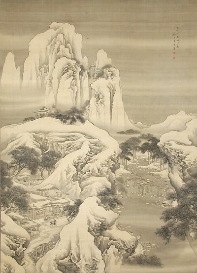 雪山的旅馆和旅行者，建于1745年。 作者 袁瑶
