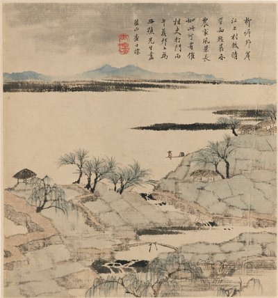 河流景观，1666年5-8月 作者 查士标
