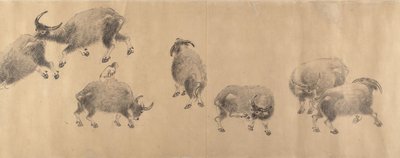水牛，日期为1639年。 作者 张宏