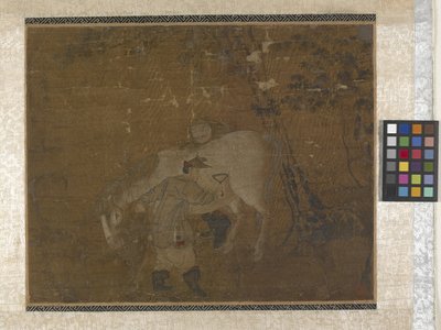 新郎梳白马（绢本设色） 作者 赵孟俯 赵孟俯 或