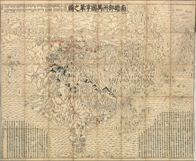 1710 年日本世界地图 作者 祖达六香和田