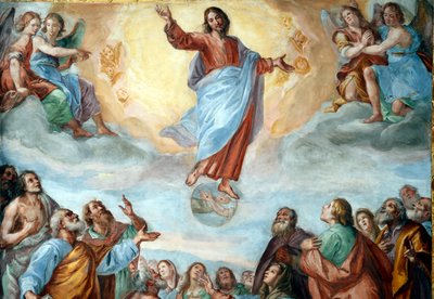 基督的升天。瓦斯塔托的圣安娜大教堂（Basilica della Santissima Annunziata del Vastato）。热那亚。意大利。 作者 . .