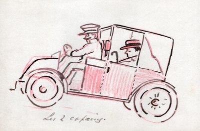 带司机的汽车。1910年左右（图）。 作者 . .