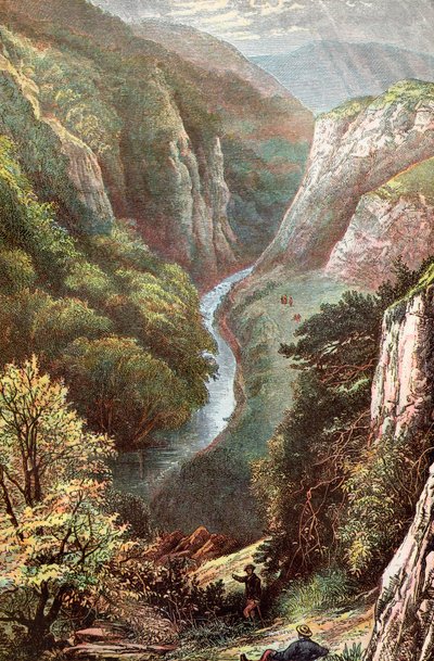 英格兰德比郡峰区的Dovedale、 作者 . .