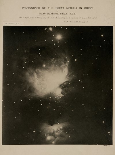 猎户座大星云（M42），1889年2月4日 作者 理查德（后）爸爸