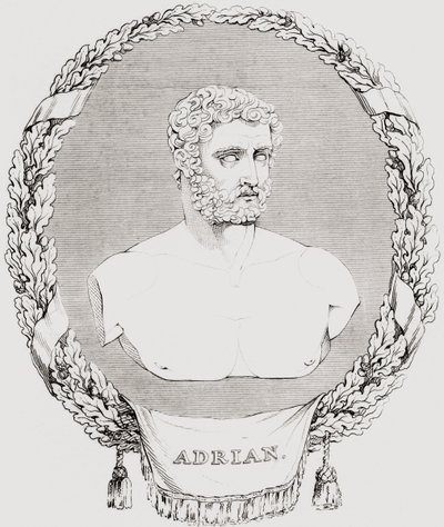 哈德良，Publius Aelius Trajanus Hadrianus Augustus（76 138），罗马皇帝，出自《历史上的肖像和绘画画廊》，1808年出版。 作者 费迪南德·乔治·沃尔德米勒