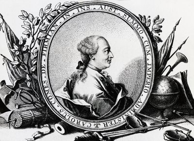 卡尔-约瑟夫-冯-菲尔米安（1716-1782）的肖像，奥地利政治家，雕版印刷 作者 塞维里尼
