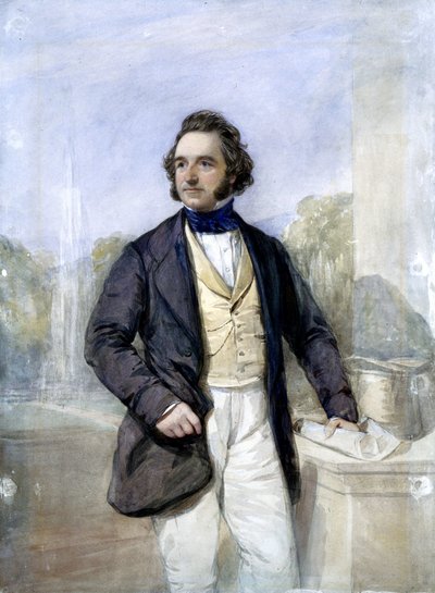 约瑟夫-帕克斯顿爵士，英国建筑师和水晶宫的设计师，约1851年 作者 费迪南德·乔治·沃尔德米勒
