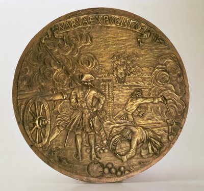 夺取纳尔瓦》，巴托洛梅奥-卡洛-拉斯特雷利（1675-1744）设计的浮雕，约1720年（青铜）。 作者 Hippolyte Lalaise Devéria