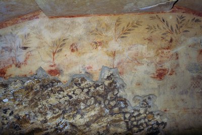 树，壁画，蓝色恶魔之墓，塔尔基尼亚墓园（联合国教科文组织世界遗产名录，2004年），意大利拉齐奥，伊特鲁里亚文明，公元前5世纪（照片）。 作者 Georg Carl Heinrich Dollmann