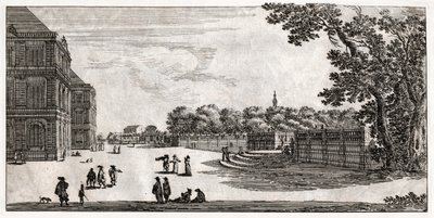 巴黎卢森堡公园内的奥尔良宫（Senat）景观。17世纪（雕版画） 作者 . .