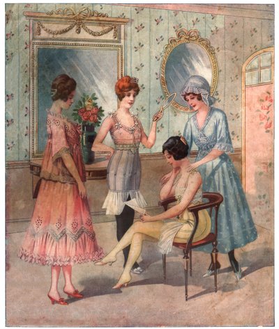 穿着内衣的妇女，约1910-1920年 作者 . .