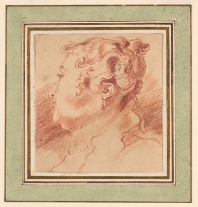 妇女头部研究 作者 after Antoine Watteau