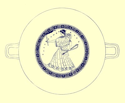 阿尔忒弥斯与弓箭，火炬，希尔花瓶绘画插图由JE哈里森和DS MacColl，1894年出版（数字增强图像） 作者 放学后