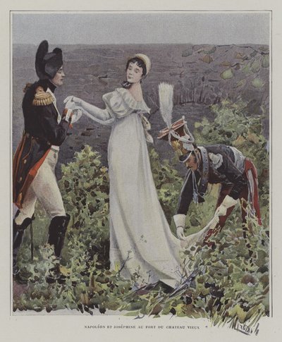 拿破仑和约瑟芬在巴约讷的Chateau-Vieux 作者 在Felicien男爵de Myrbach Rheinfeld之后
