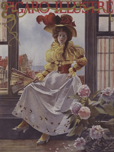 等待（等待）。封面的光辉费加罗，1893年12月 作者 after Francois Flameng
