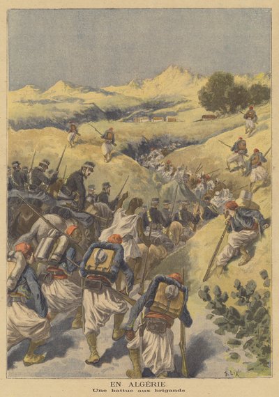 法国军队在阿尔及利亚寻找土匪 作者 after Frederic Theodore Lix