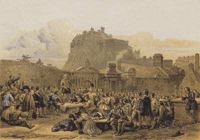 Greyfriars墓地，签署契约（chromolitho） 作者 在乔治·卡特莫尔之后