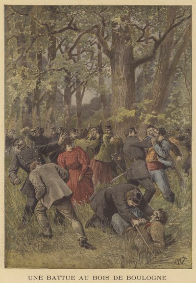 Bois de Boulogne警察与流浪者之间的对峙 作者 after Henri Meyer