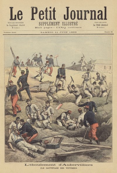 拯救Aubervilliers山体滑坡的受害者 作者 after Henri Meyer