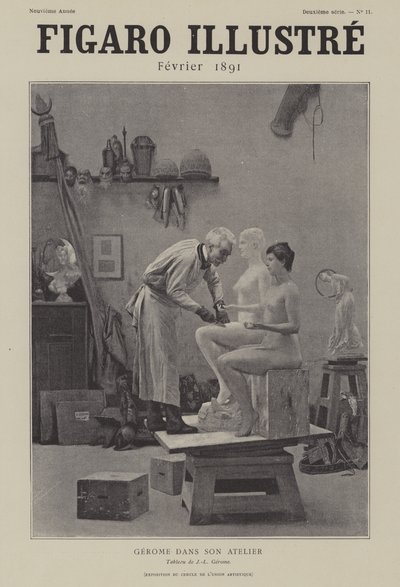 杰罗姆在他的工作室 作者 after Jean Leon Gerome