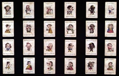 Happy Families，纸牌游戏，基于John Tenniel的设计，1860年（手工彩色版画） 作者 在约翰·特尼尔之后