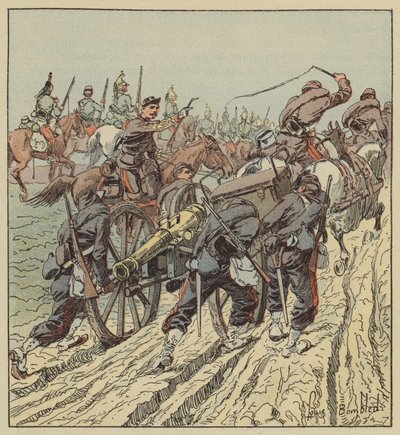 第6龙保护下的Artenay Combat Artillery Retreat 作者 在路易斯·查尔斯·轰炸之后