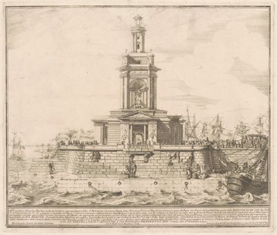 1750年为奇尼亚建造的Prima Macchina：那不勒斯的新码头 作者 米开朗基罗·斯佩奇杰罗姆·查尔斯·贝利卡德之后
