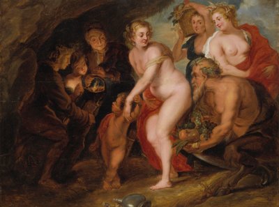 如果没有谷神星和巴克斯，金星会冻结，c.1650（橡木油） 作者 after Peter Paul Rubens