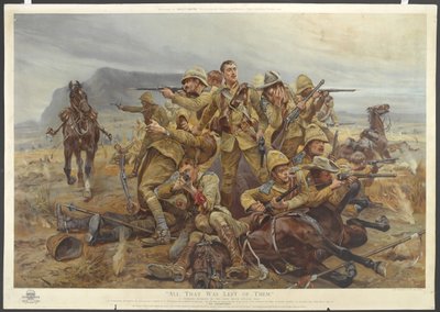 他们留下的一切，1901年9月17日在Modderfontein附近的17号枪手（彩色chromolitho） 作者 理查德·卡顿二世·伍德维尔之后
