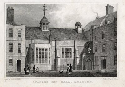 Staples Inn Hall Holborn，1830 作者 牧羊人之后的托马斯·霍斯默