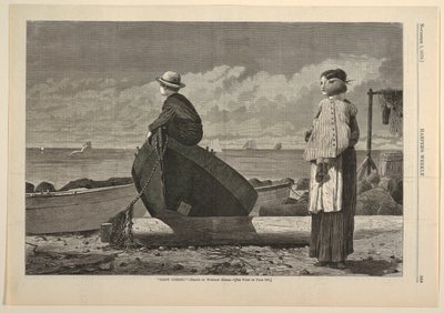 "爸爸来了！"，摘自《哈珀周刊》，1873年11月1日，第969页。 作者 在温斯洛荷马之后
