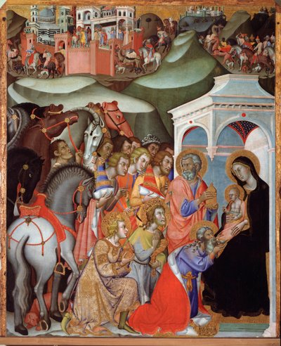 Bartolo di Fredi的魔术师绘画崇拜 作者 also Manfredi de Battilori Bartolo di Fredi