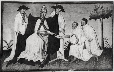 Fr 2810 Matteo Polo女士和Nicolo Polo女士（d.1299）从世界奇迹之书（1414-12）（教皇的蛋彩画）中离开教皇格雷戈里十世（1210-76） 作者 和作坊Boucicaut Master