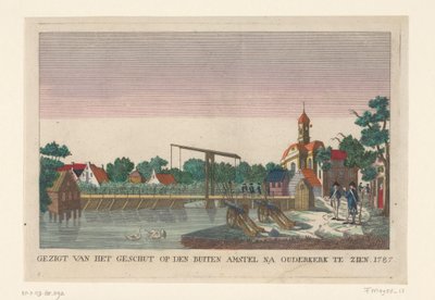 位于 Ouderkerk 的炮台，1787 年
Gezigt van het geschut on den Buiten Amstel na Ouderkerk te zien 1787（物上标题）
1787 年阿姆斯特丹周围的炮台（德文副本）（系列标题） 作者 无名氏