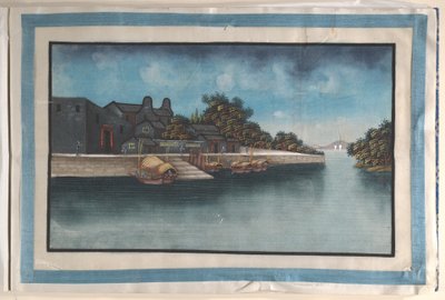 包含 12 幅沿河风景画的画册 作者 匿名的