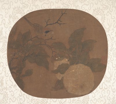 山茶花枝上的鸟 作者 匿名的