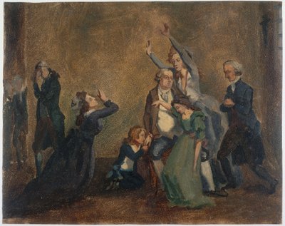 法文：路易十六与家人的告别，1793 年 1 月 20 日。 作者 匿名的