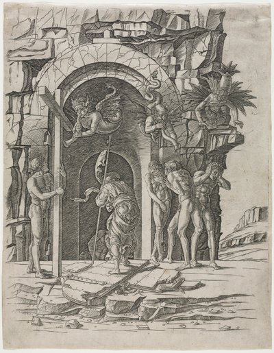 坠入地狱 作者 归功于 Andrea Mantegna