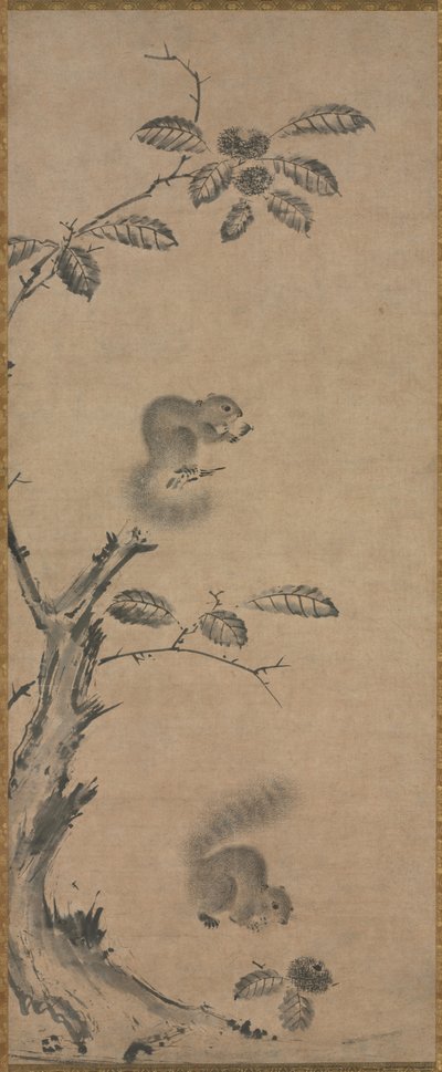 栗子树上的松鼠 作者 归功于 Louis Philippe Mouchy