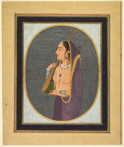 宫女弹琴唱歌 作者 归功于 Muhammad Rizavi 印地语