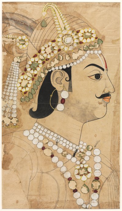 普拉塔普-辛格大君肖像（1764-1803 年） 作者 归功于 Sahib Ram