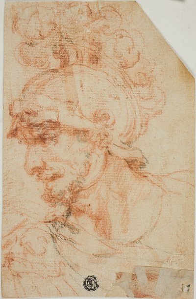 头盔武士侧面半身像 作者 名为 Cavaliere d'Arpino Giuseppe Cesari