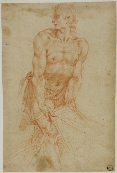 扯床单的男子：墓穴研究 [那不勒斯，圣马蒂诺教堂圣器室，1596 年］ 作者 名为 Cavaliere d'Arpino Giuseppe Cesari