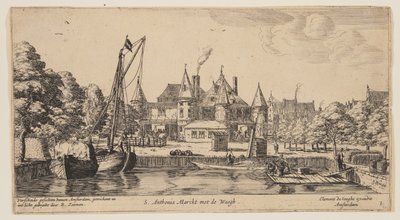 S.Anthonis Marckt met de Waegh，选自《阿姆斯特丹风景》。 作者 叫塞曼·雷尼尔·努姆斯
